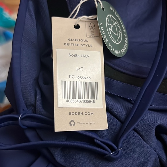 NWT Boden Sweetheart Cup Size Swimsuit. Navy 34D B1 - Picture 6 of 7